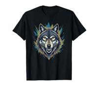 Féroce Alpha Tête de Loup Forêt Hurlement T-Shirt