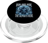 Féroce Run and Hide The Alpha's Here Loup-Garou Fantasy PopSockets PopGrip pour MagSafe