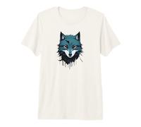Féroce Wolf Yeux Rouges T-Shirt Haut de Gamme