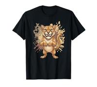 Ferocious Puma Cartoon Angry Big Cat Rugissant T-Shirt