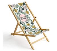 Ferocity Chaise Longue Pliable en Bois Fauteuil de Plage Pliant en hetre Classique Lit de Plage Azalie and Roses [119]
