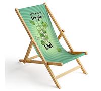 Ferocity Chaise Longue Pliable en Bois Fauteuil de Plage Pliant en hetre Classique Lit de Plage Mojito Diet [119]