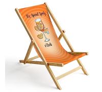 Ferocity Chaise Longue Pliable en Bois Fauteuil de Plage Pliant en hetre Classique Lit de Plage Spritz O'Clock [119]