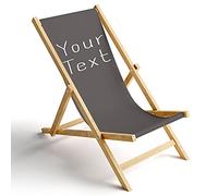 Ferocity Chaise Longue Pliable en Bois Fauteuil de Plage Pliant en hetre Classique Lit de Plage Votre Texte Gris 1 [119]