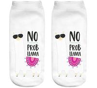 Ferocity Chaussettes de Sport Coton 36-40 Theme 3D Unique Conception Confortable des Sports Chaussettes Chat Noir et Blanc Aucun probLama [001]