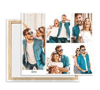 Ferocity Collage personnalisé de 5 photos + impression sur toile de texte 80 x 60 cm, votre photo sur le mur, impressions sur toile portrait personnalisées [128]