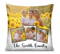 Ferocity Coussin avec Photo personnalisé (45x45) Personnalisable avec la Photo ou Le Texte de Votre Choix oreillers hypoallergéniques (Collage de Cartes)