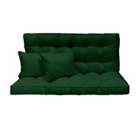 Ferocity Coussin de balancelle de Jardin 150x50x10 cm Ensemble - 3 Places: Matelas d’Assise et de Dossier - Coussins de mobilier Extérieure pour bancs de Jardin, Palette Europe - Couleur: Vert [133]