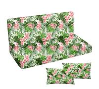 Ferocity Coussin imperméable pour balancelle de Jardin, Matelas 150x50x50 pour Meubles en Palette, Grand Confort Coussins avec Dossier, Meubles de Jardin, Glatt Palm Bright [133]
