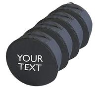 Ferocity Housse Pneu Personnalisé Premium Qualité Housse de Roue avec Texte Set 4 pièces de Secours Noire pour Auto 17-22" XXXL 75 cm x 26 cm [097]