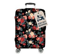Ferocity Housse pour Valise de Voyage 18-22 Pouces, Deluxe, Housse de Protection pour Valise de Cabine, élastique, Lavable, protège-Valise, Anti-Rayures, Petite Taille S, Roses [083]