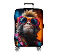 Ferocity Housse pour Valise de Voyage 18-22 Pouces, Deluxe, Housse de Protection pour Valise de Cabine, élastique, Lavable, protège-Valise, Anti-Rayures, Petite Taille S, Sunglass Monkey [083]