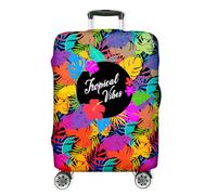 Ferocity Housse pour Valise de Voyage 18-22 Pouces, Housse de Protection pour Valise de Cabine, élastique, Lavable, protège-Valise, Anti-Rayures, Petite Taille S, Tropical Vibes [083]