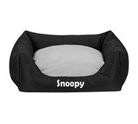 Ferocity Lit de Chien Personnalisé avec Nom et Coussin - Panier Étanche en Tissu Codura, Gris-Noir, Taille Petite 60x55 [123]