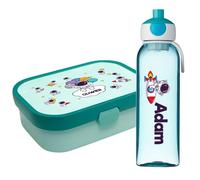 Ferocity Lunch Box Set personnalisé pour Enfants garçons à l'école personnalisé avec nom Lunch Box Gourde Gourde sans BPA avec Fourchette et Compartiment bento Astronaute [153]