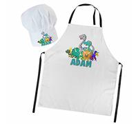 Ferocity Personnalisé de Cuisinier Chapeau avec Un nom pour Enfants avec Texte de Cuisine Ajustable Toque Équipe de Dinosaures [099]