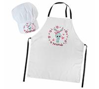 Ferocity Personnalisé de Cuisinier Chapeau avec Un nom pour Enfants avec Texte de Cuisine Ajustable Toque Joli Lapin [099]