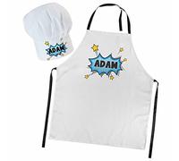 Ferocity Personnalisé de Cuisinier Chapeau avec Un nom pour Enfants avec Texte de Cuisine Ajustable Toque Claquer [099]