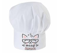 Ferocity Personnalisé de Cuisinier Chapeau avec un nom pour Enfants Avec Texte de Cuisine Ajustable Toque Miaou [099]
