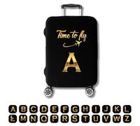 Ferocity Personnalisée Housse pour Valise de Voyage 27-31 Pouces, Housse de Protection pour Valise de Cabine, élastique, Lavable, protège-Valise, Anti-Rayures, Grande Taille L, A-Z Time to Fly [083]