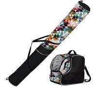 Ferocity Premium Housse à Skis et Sac à Chaussures Set - Pour 1 Paire 170 cm, Casque avec Poche Filet Amovible [053]