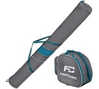 Ferocity Premium Housse à skis Sac & Sac à Chaussures de Ski Set de ski Sac pour Bottes 1 Paire Ski 170 cm casque Len turquoise [053]