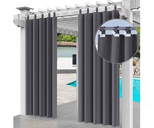 Ferocity Rideau Extérieur Imperméable 220 x 155 cm Coupe-Vent Protection UV Rideau pour Facade Avant de Pergola Cabana pour Jardin Patio (1 Panneau) Graphite [129]