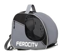 Ferocity Sac à chaussures de ski de qualité supérieure - Avec cordon de serrage et poche latérale - 41 x 29 x 35 cm - Gris noir [054]