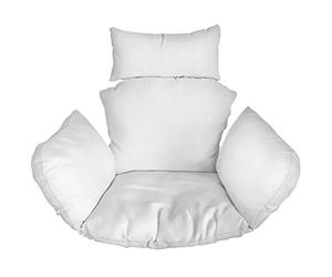 Ferocity Suspendu Hamac Chaise Coussins XXL, Imperméable Siège de Chaise Rembourrage pour Patio Jardin, Balançoire Panier Suspendu Coussin de Siege, Blanc [114]