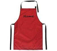 Ferocity Tablier de cuisine pour enfants à la mode peinture, artisanat, divers modèles pour enfants avec un motif rouge avec nom [074]