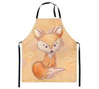 Ferocity Tablier pour Enfant, Tablier de Peinture pour Enfant, Blouse d'Art, Tablier de Cuisine, Tablier de Travail avec un Motif Plein Imprimé de Renard Orange [074]