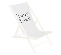 Ferocity Toile de Rechange 131x44 cm, Tissu De Remplacement De Fauteuil de Plage, Chaise Longue Pliante en Bois Motif Votre Texte Blanc [119]