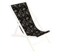 Ferocity Toile de Rechange 131x44 cm, Tissu De Remplacement De Fauteuil de Plage, Chaise Longue Pliante en Bois Motif Feuilles [119]