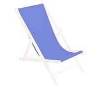 Ferocity Toile de Rechange 131x44 cm, Tissu De Remplacement De Fauteuil de Plage, Chaise Longue Pliante en Bois Motif Bleu [119]