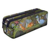 Ferocity Trousse Scolaire 2 Compartiments Sac a Crayon Trousse de Toilette Trousse Plumier Organisateur Dinosaures Mignons [107]