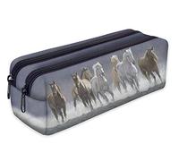 Ferocity Trousse Scolaire 2 Compartiments Sac a Crayon Trousse de Toilette Trousse Plumier Organisateur Horse [107]