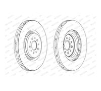 FERODO 2X Disque De Frein Avant Ø330 Mm Ventilé Pour Alfa Romeo GT 937_ 3.2 GTA