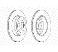 FERODO BRAKE DISC, DDF2085C-1, REAR, FOR LAND ROVER RANGE ROVER III 2002-2012, OE-MATCHING QUALITY, SMOOTH & QUIET PERFORMANCE