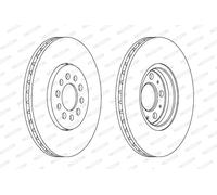 Disque de frein FERODO DDF1221C avant, ventilé, 2 pièce