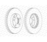 FERODO DDF1253C-1 2x Disque de frein Avant Ø308mm Hauteur: 55,5mm Épaisseur: 29,3mm ventilé Compatible avec VW Transporter T5 Van 7HA, 7HH, 7EA, 7EH Touareg I 7LA, 7L6, 7L7 Multivan T6 SGF, SGM, SGN