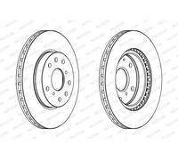 2x Disque de frein ventilé DDF1620C FERODO pour SUZUKI FIAT