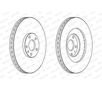Disque de frein FERODO DDF1661C-1 avant, ventilé, 1 pièce