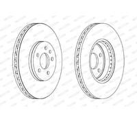 FERODO DDF1664C 2x Disque de frein Avant Ø320mm Hauteur: 52,4mm Épaisseur: 30mm ventilé Compatible avec AUDI A4 B8 Avant 8K5 Q5 8RB A5 B8 Coupé 8T3 A5 B8 Sportback 8TA A4 B8 Berline 8K2
