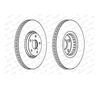 Disque de frein FERODO DDF1957RC-1 avant, ventilé, 1 pièce