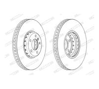 FERODO DDF2043LVC-1 Disque de frein Ø348mm Hauteur: 66mm Épaisseur: 36mm Cercle de percage -Ø: 120mm disque de frein à deux pièces ventilé Compatible avec BMW 5 Berline F10 5 Touring F11 5 GT F07
