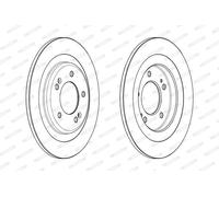 Disque de frein FERODO DDF2200C arrière, plein, 2 pièce