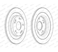 FERODO BRAKE DISC, DDF2474C, REAR, FOR HONDA CIVIC IX 2012-2017, OE-MATCHING QUALITY, SMOOTH & QUIET PERFORMANCE