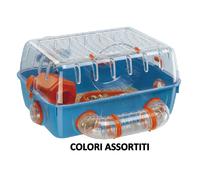 Ferplast Cage pour Hamsters Combi 1, Habitat pour Petits rongeurs, Plastique Robuste, Toit avec Grille Qui s'ouvre, Tubes et Accessoires Inclus, 40,5 x 29,5 x h 22,5 cm Blanche