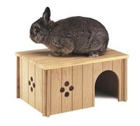 Ferplast - 84646099 - Maison En Bois Pour Lapins - 34,5 X 24 X 16,5 Cm