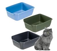 Ferplast Bac Litiere pour Chats avec Bords Hauts, Maison de Toilette, Nettoyage Facile, en Plastique, L 46 x W 36 x H 16,2 cm, différentes Couleurs